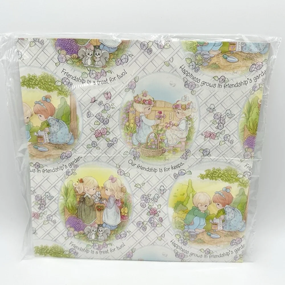 10 Packs SEALED NEW Hallmark Precious Moments Wrapping Paper Friends Friendship